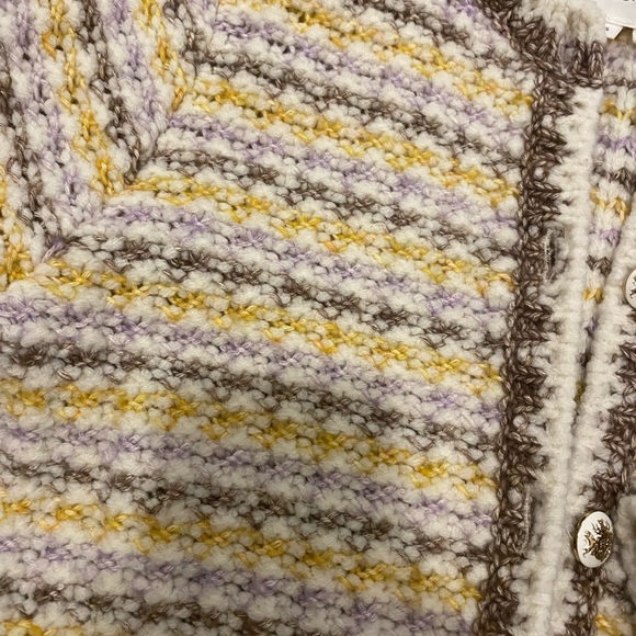 BA&SH Striped Cardigan sweater - Yellow, Brown, Cream - Picture 2 of 7